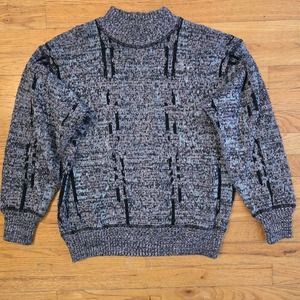 Vintage Generra 80s 90s Womens Pullover Knitted Sweater Abstract Geometric SZ LG